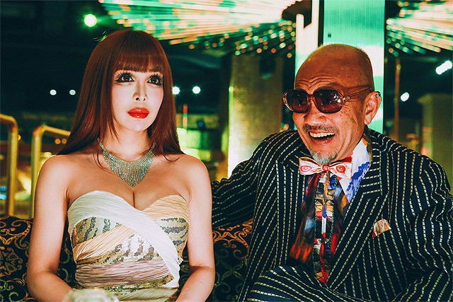 man and woman talking