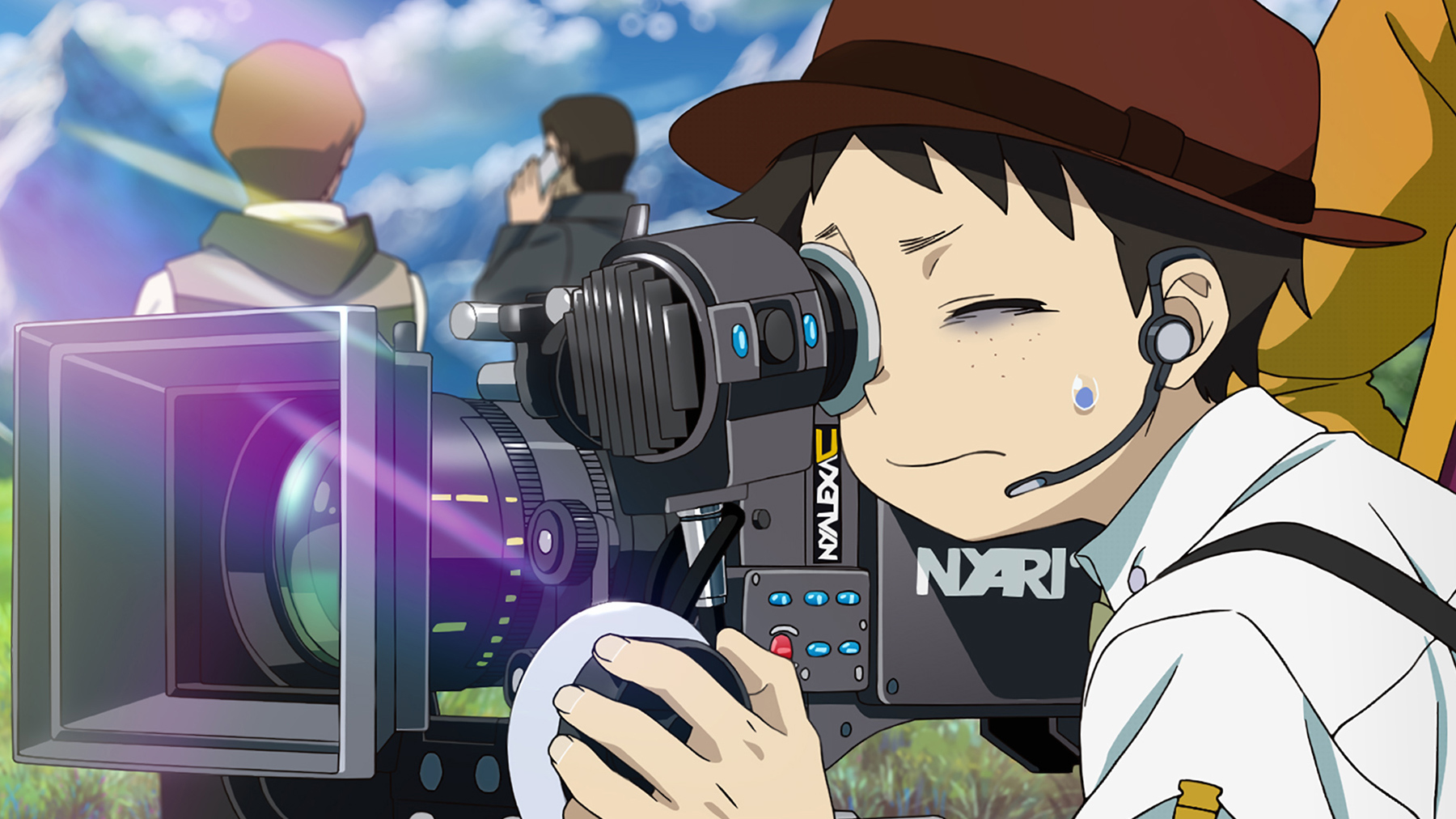 person filming with camera