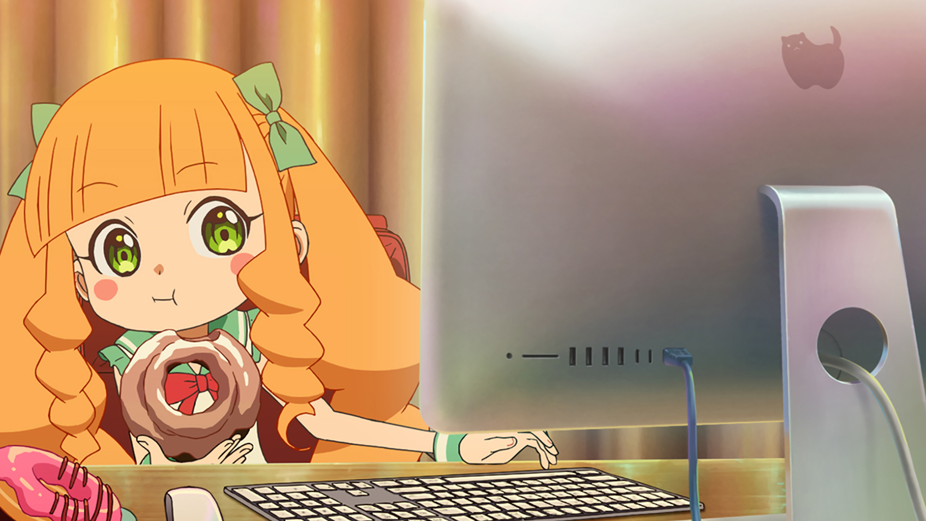 girl sitting at computer