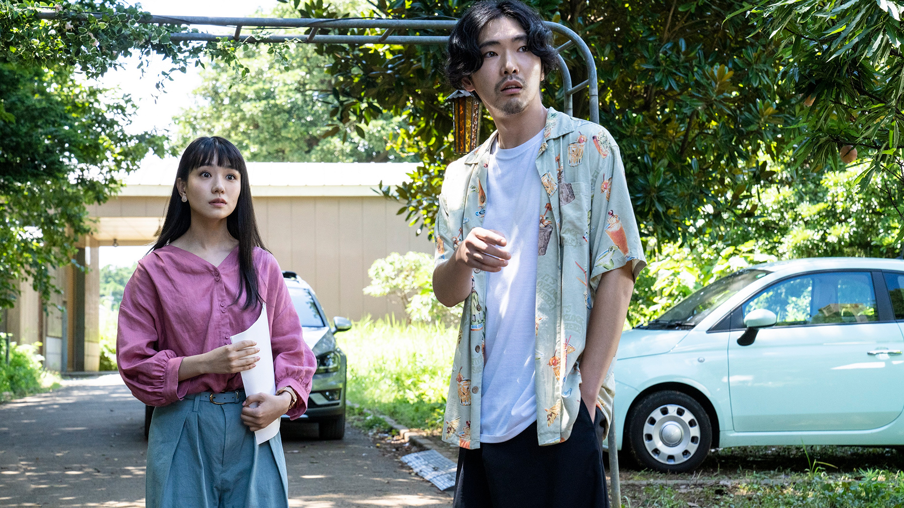 man and woman standing together