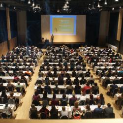 Kobayashi Hall lecture setup